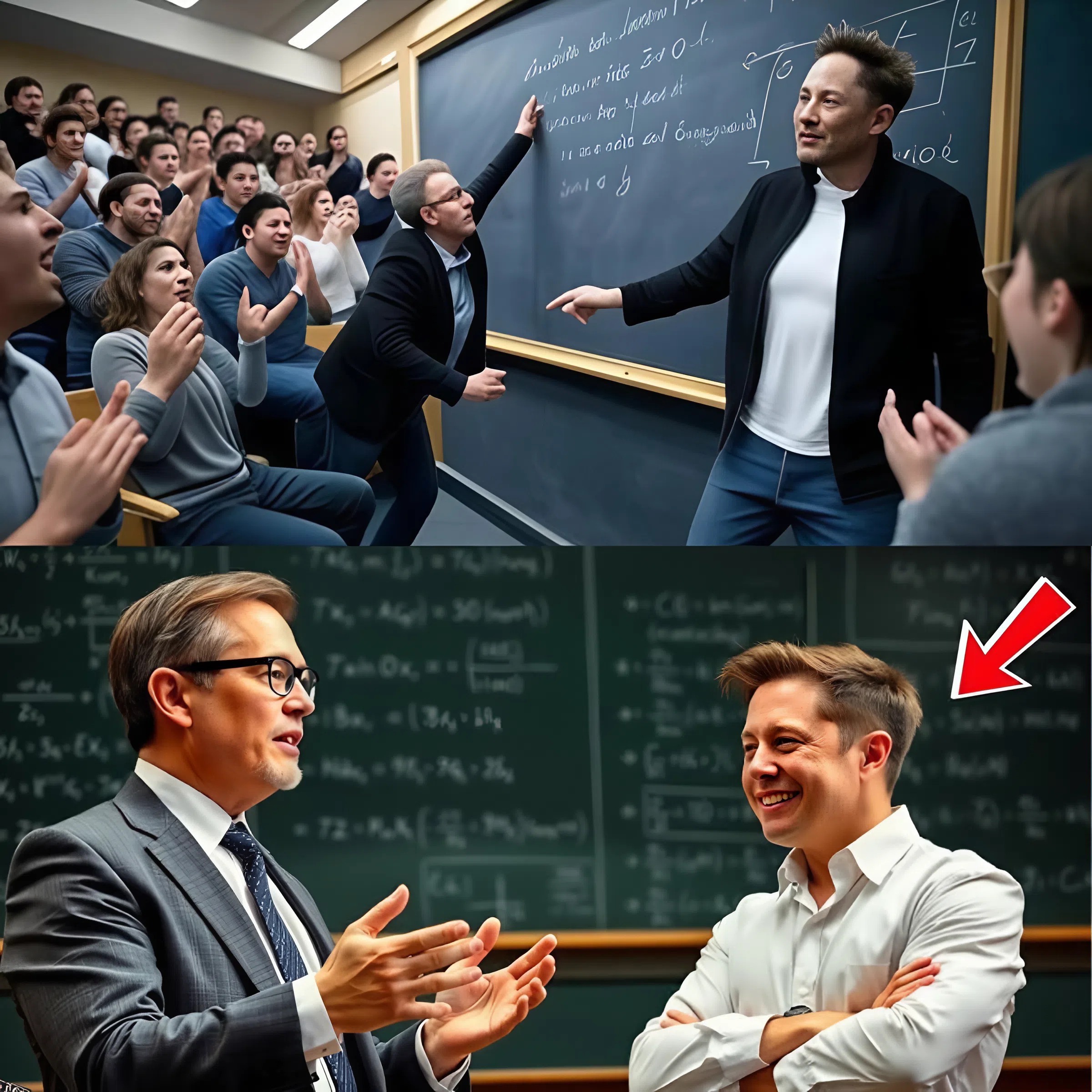 Harvard professor calls Elon Musk “rich but dumb” — Musk solves “unsolvable” math problem in 2 minutes, leaving crowd silent. .MD